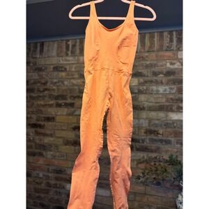 Free People FP Movement Good Karma Orange Yoga Jumpsuit XS/S